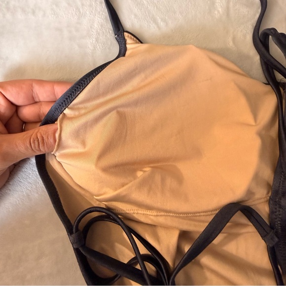 NEW Shade & Shore Black Shirred V-Wire Plunge One Piece Swimsuit Extra Cheeky XL - Picture 11 of 13